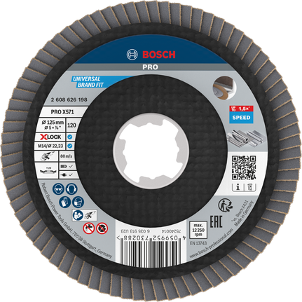Lamelový kotouč Bosch PRO X571, úhlový 125 mm, G120 X-Lock.